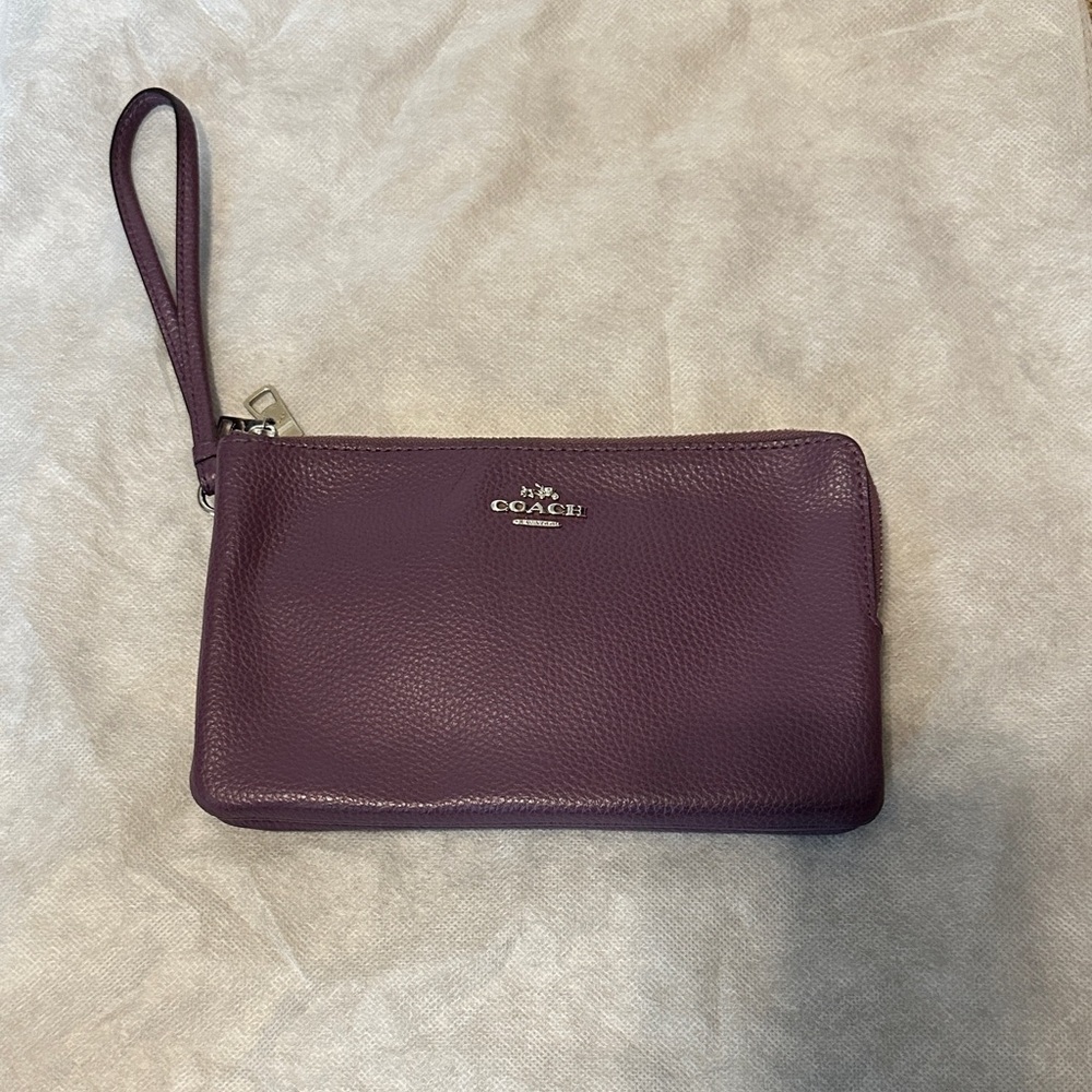 Coach Plum Leather Wristlet